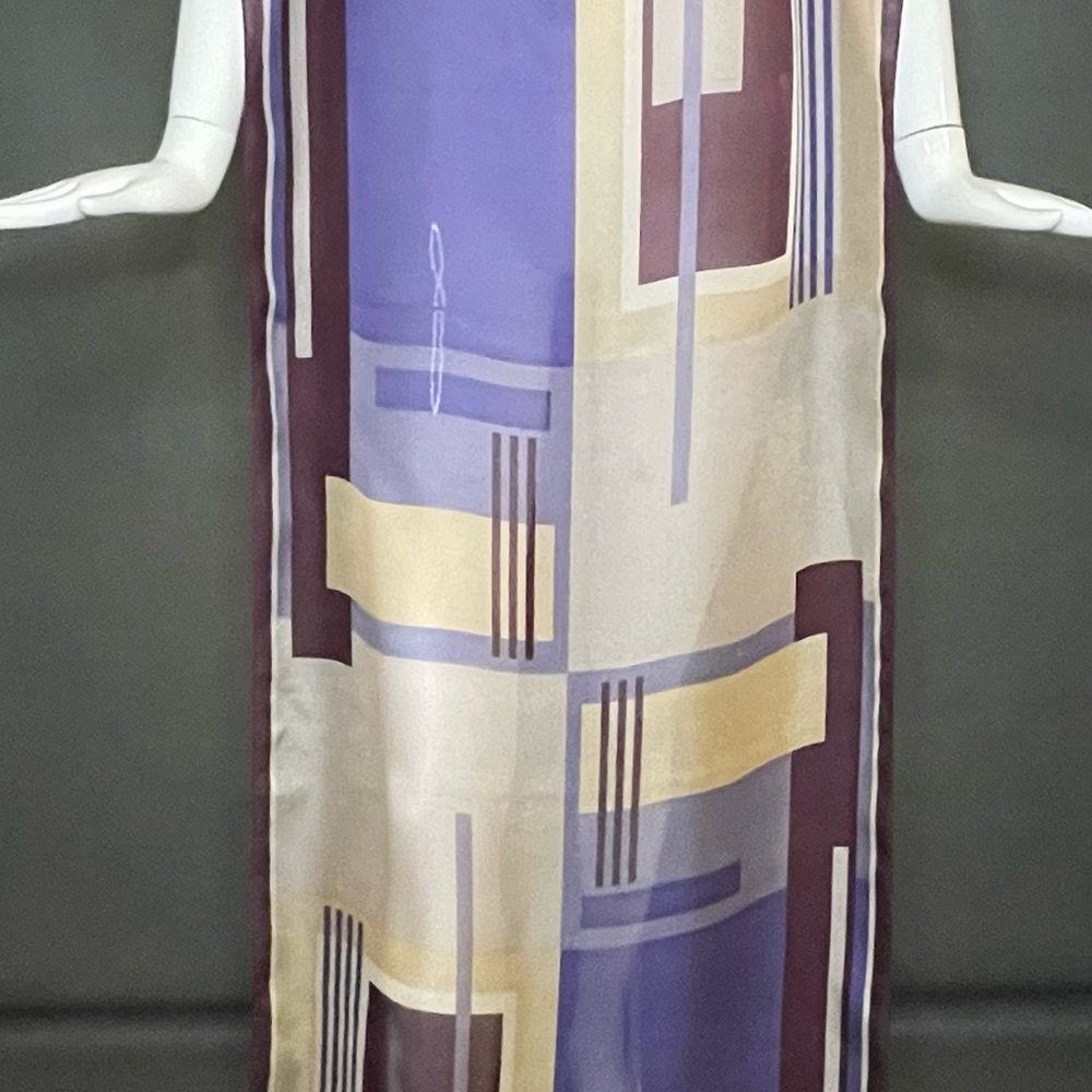 Huge Pierre Cardin Scarf Geometric Print 20 In by 70 In Excellent Condition - Picture 2 of 6